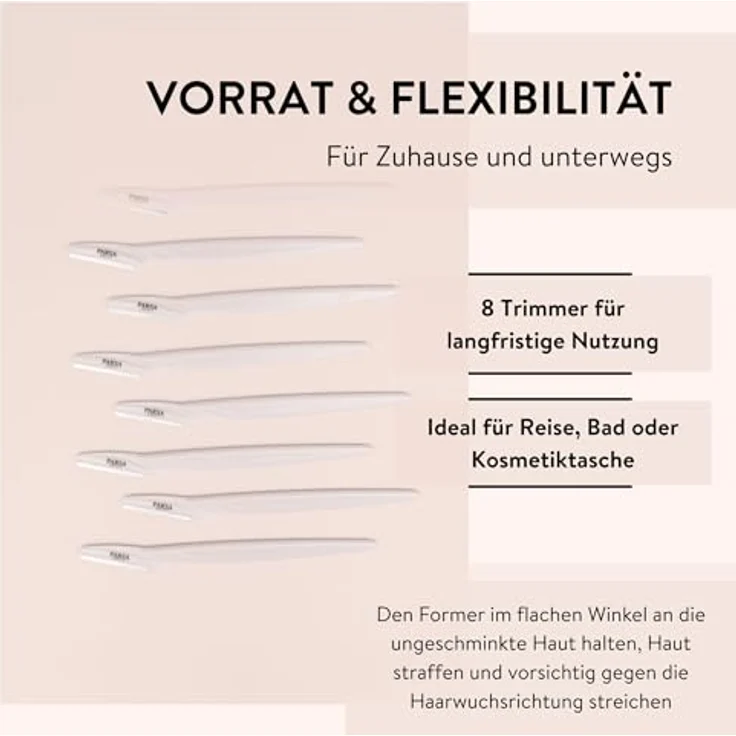 PARSA Beauty Gesichtshaarentferner Essential Trimmer 8er-Set, Präzisions-Rasierer für Augenbrauen & Dermaplaning – Bild 6