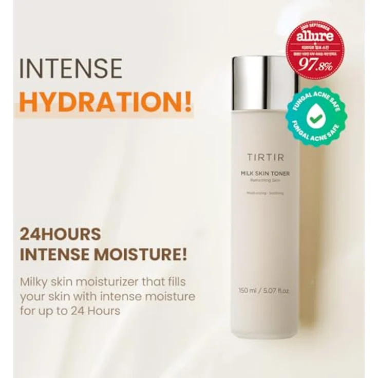TIRTIR Milk Skin Toner, Gesichtstonikum für hydratisierte und strahlende Haut, 150 ml mit Hyaluronsäure und Provitamin B5 – Bild 2