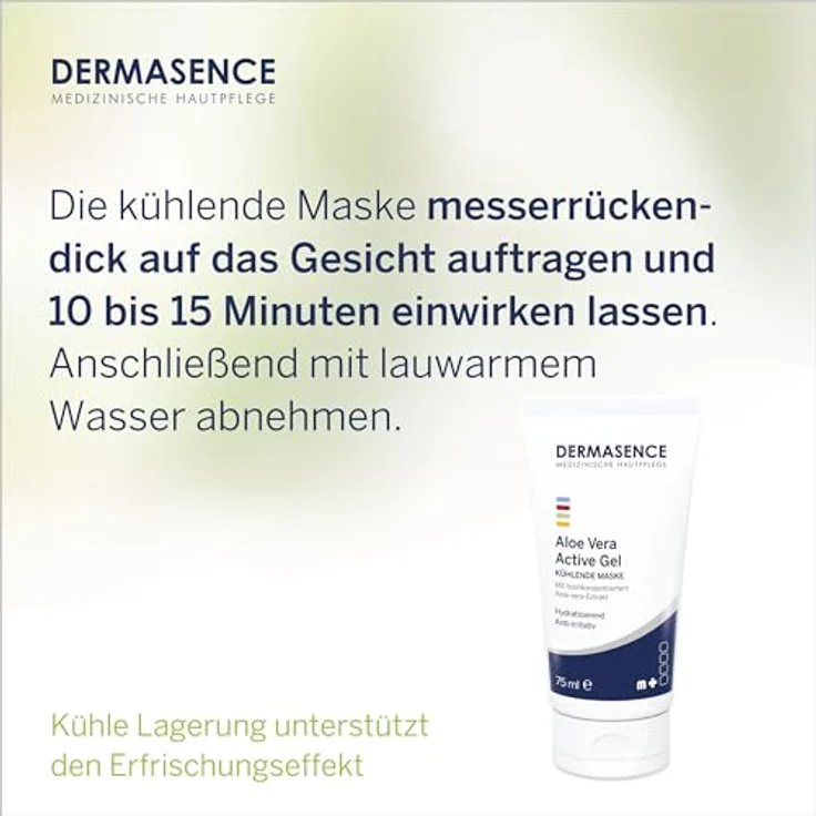 DERMASENCE Aloe Vera Active Gel, 75 ml - Feuchtigkeitsspendendes und beruhigendes Gel für Gesicht, Hals und Dekolleté - ideal als After Sun Pflege, anti-irritativ und kühlend – Bild 5