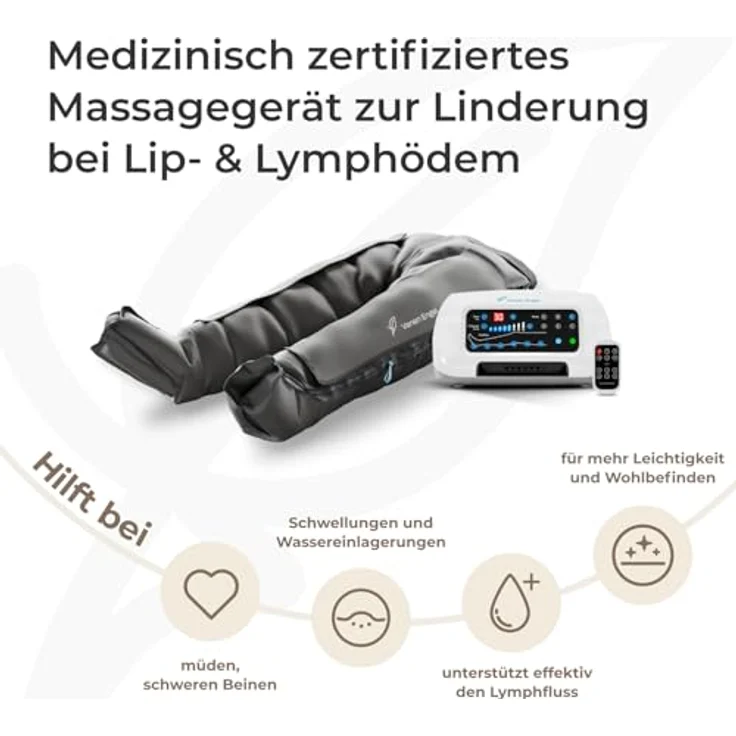 Venen Engel 6 Premium Medical, Lymph-Flow Pants mit 6 Massageprogrammen, medizinisch zertifiziert bei venösen lymphatischen Beschwerden, zur Cellulite-Behandlung, ergänzend zur Lymphdrainage – Bild 2