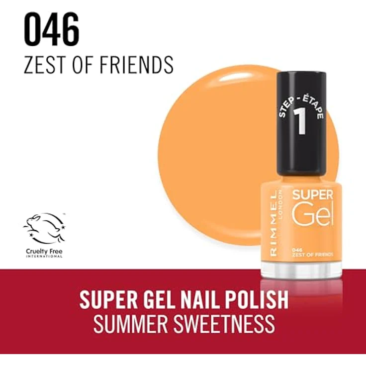 Rimmel London Zest of Best Friends Super Gel Nagellack, 046, professionelles Ergebnis, langer Halt, 12 ml – Bild 4