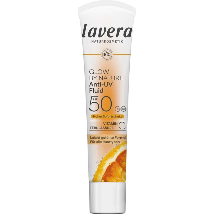 lavera Anti-UV Fluid LSF 50, mineralischer Sonnenschutz mit Vitamin C und Ferulasäure, 40 ml