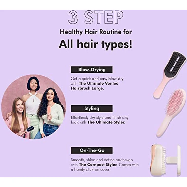 Tangle Teezer Bürste Compact Styler Detangling Hairbrush Rose Gold Cream – Bild 5