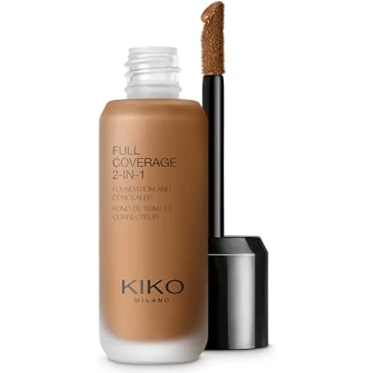KIKO Milano Full Coverage 2-In-1 Foundation, 25 ml, N110 Neutral - Matt-satiniertes Finish und langanhaltende Deckkraft