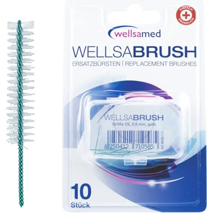 wellsamed Wellsabrush Interdentalbürsten Nachfüllpack 2S 0,6 mm 10 Stück hellblau Interdentalbürsten – Bild 2