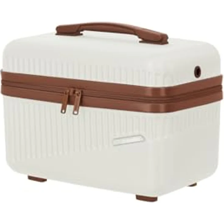 Travelite Beautycase Hartschale Handgepäck, Bali, ABS, Organizer- und Aufsteckfunktion, 36 cm, 17 Liter, Weiß/Cognac – Bild 3