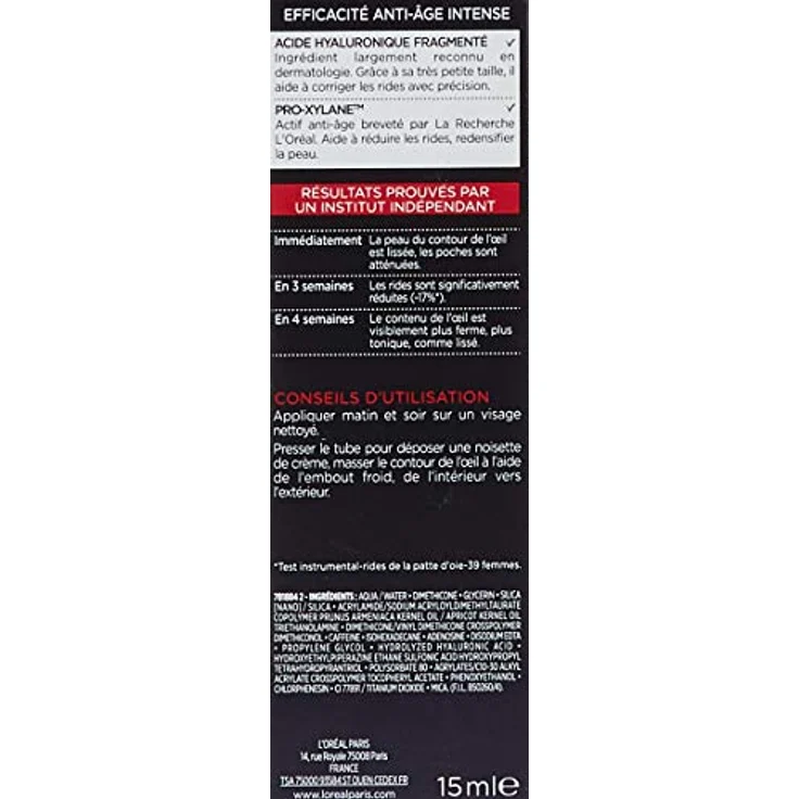 L'Oréal Paris - Augenpflege, dreifache Wirkung, Anti-Aging – Anti-Falten & Multi-Korrektur – mit Hyaluronsäure & Pro-Xylane – für alle Hauttypen – Revitalift Laser X3 – 15 ml – Bild 3