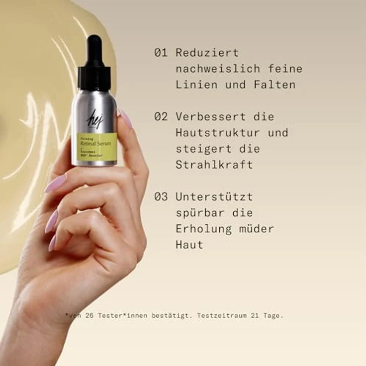 Hej Organic Firming Retinal Serum, Anti-Aging-Gesichtsserum mit Exosomen & NAD+ Booster für reifere Haut, 30 ml – Bild 7