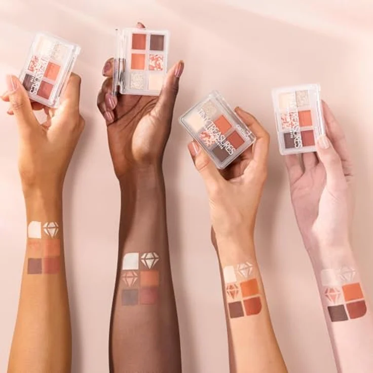 Catrice Tiny Treasures Eyeshadow Palette, Nr. 030 Orange, 6 Orange-Töne, schimmernd, glitzernd, vegan, ohne Mikroplastikpartikel, Nanopartikel frei, ohne Parfüm (4.2g) – Bild 4