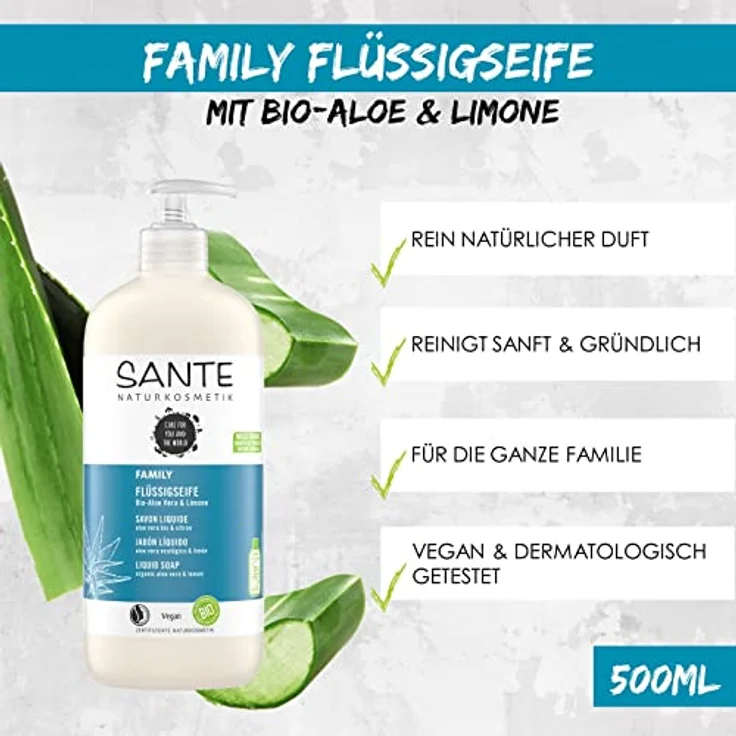 Sante Aloe&Limone Flßüssigseife 500 ml – Bild 3