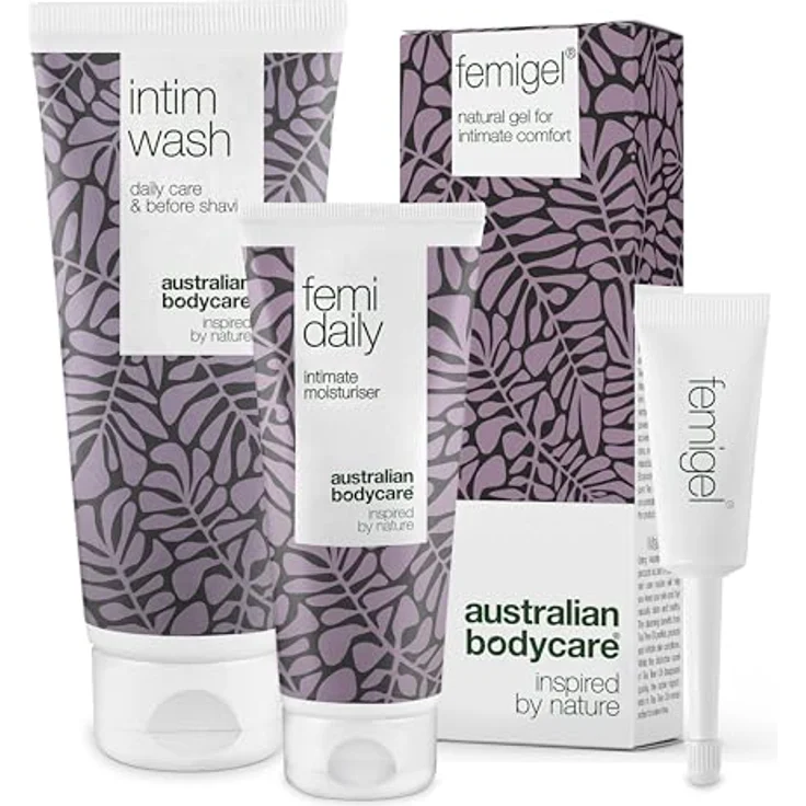 Australian Bodycare 3 Intimate Products Set, Sanftes Hygiene-Kosmetikset mit Reinigungsgel und beruhigendem Gel, 200 ml + 100 ml + 5x7 ml – Bild 1