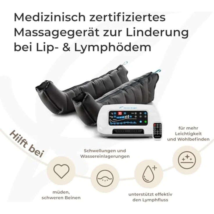 Venen Engel 8 Premium Beinmassagegerät mit 8 Luftkammern, 6 Programmen und medizinischer Zertifizierung für Lipödem- und Lymphödemtherapie – Bild 2