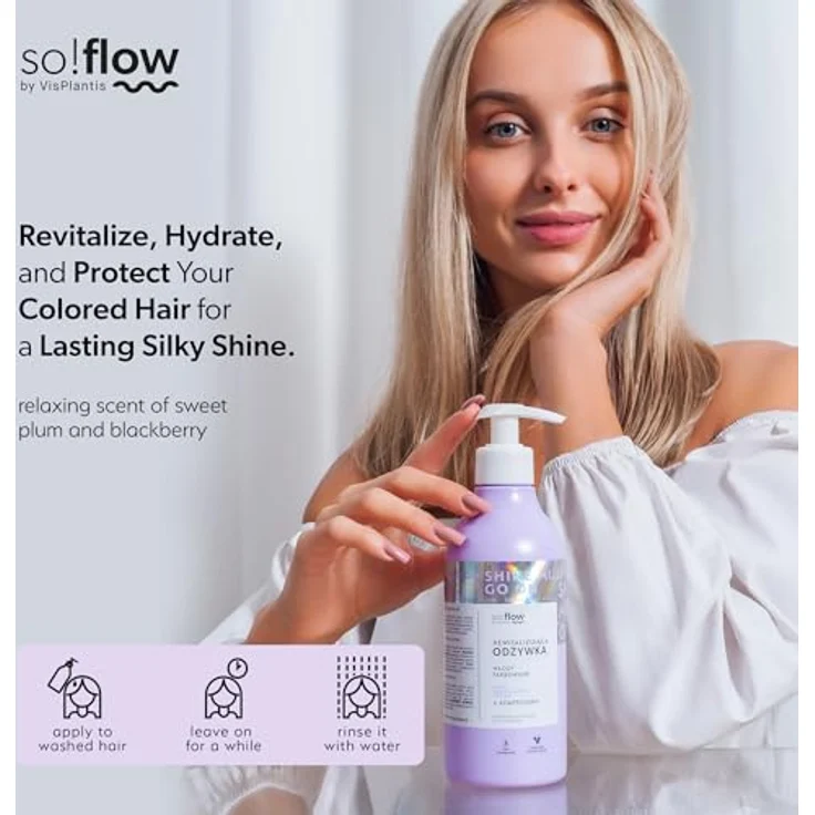 So!Flow Conditioner für coloriertes Haar, mit Beerenauszügen und Proteinen, Farb- und Hitzeschutz, 250 ml – Bild 2