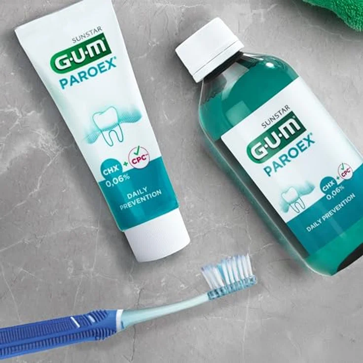GUM PAROEX 0,06% Zahnpasta, fortschrittliche Zahnfleischpflege mit Zweifach-Antiplaque-System, beruhigt empfindliches Zahnfleisch, 6 x 75ml – Bild 2