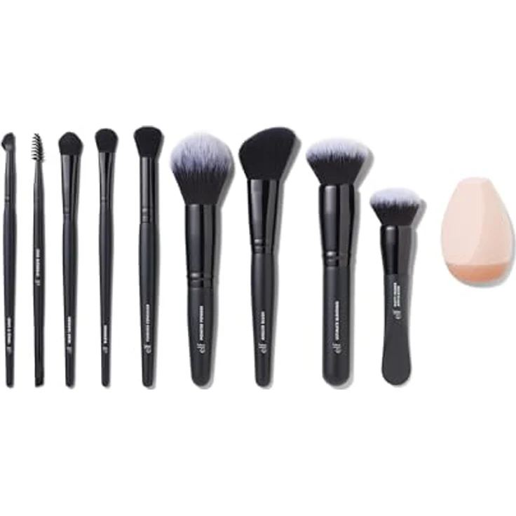e.l.f. Ten Out Of Ten Brush Set, 10-teiliges Pinselset für Gesicht, Augen und Augenbrauen, mit synthetischen Borsten, vegan und tierversuchsfrei – Bild 1