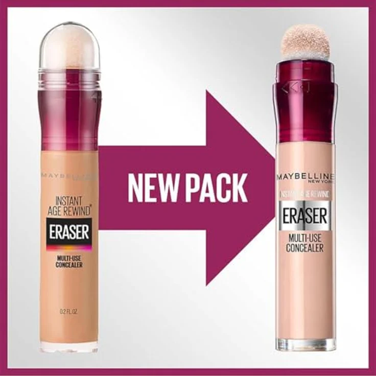 MAYBELLINE NEW YORK Instant Anti Age Eraser Flüssig-Concealer, hochpigmentiert mit Schwamm-Applikator, Farbton 10 Caramel, 6.8 ml – Bild 3