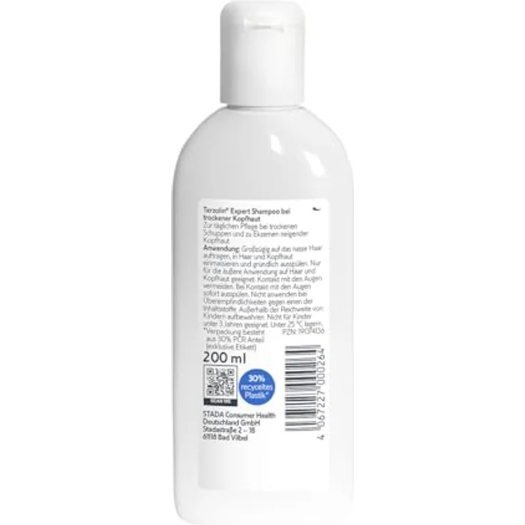 Terzolin Expert Shampoo für trockene Kopfhaut, Haarpflege Anti-Schuppen Shampoo bei trockenen Schuppen und Ekzemen, mit Postbiotikum & Allantoin, 200 ml – Bild 2