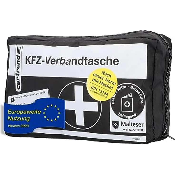 cartrend Verbandtasche Classic mit Malteser Erste-Hilfe-Sofortmaßnahmen, DIN 13164, schwarz – Bild 5
