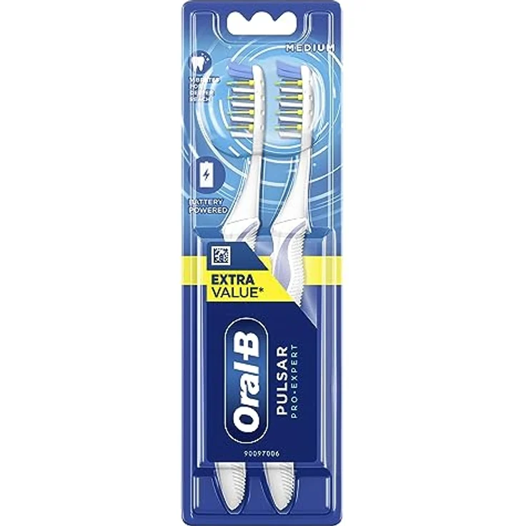 Oral-B Pulsar Handzahnbürste für Erwachsene, 35 Medium Twin Pack, farblich sortiert  – Bild 2