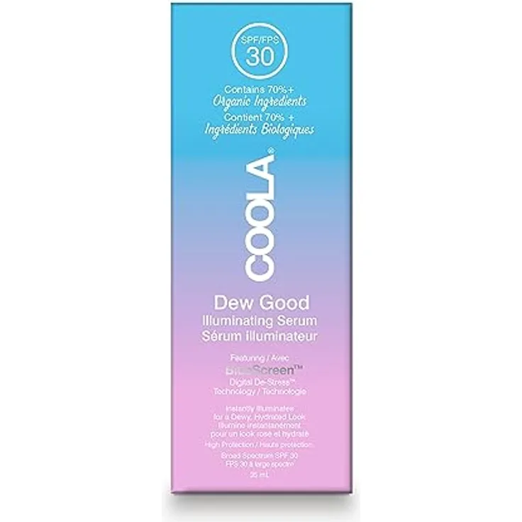 Coola Dew Good Illuminating Serum, feuchtigkeitsspendendes Gesichtsserum mit SPF 30 und probiotischer Formel, 35 ml