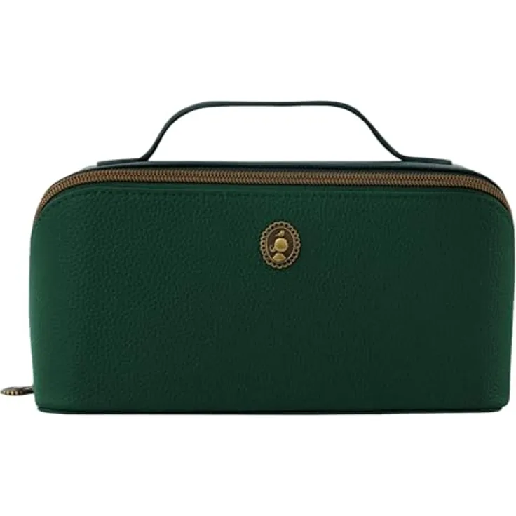 Pip Studio Cyrille Kosmetiktasche, Beauty Case aus veganen Materialien mit 2 Fächern und 5 Taschen, grün
