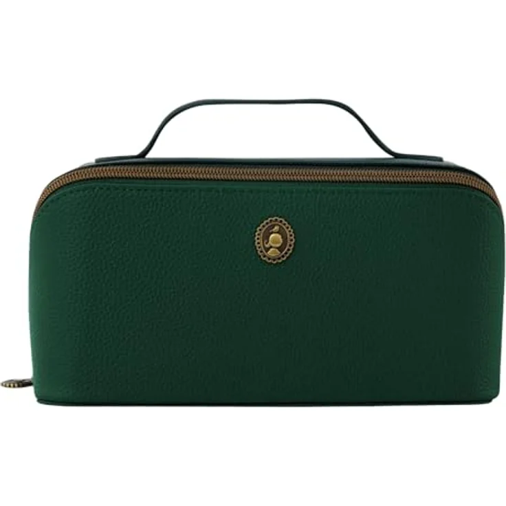 Pip Studio Cyrille Kosmetiktasche, Beauty Case aus veganen Materialien mit 2 Fächern und 5 Taschen, grün – Bild 1