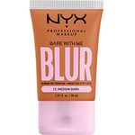 NYX Professional Makeup Weichzeichnende Foundation mit mittlerer Deckkraft und mattem Finish, Bis zu 12 Stunden Pflege und Feuchtigkeit, Mit Niacinamiden, Bare with Me, Farbe: Medium Dark, 1 x 30 ml