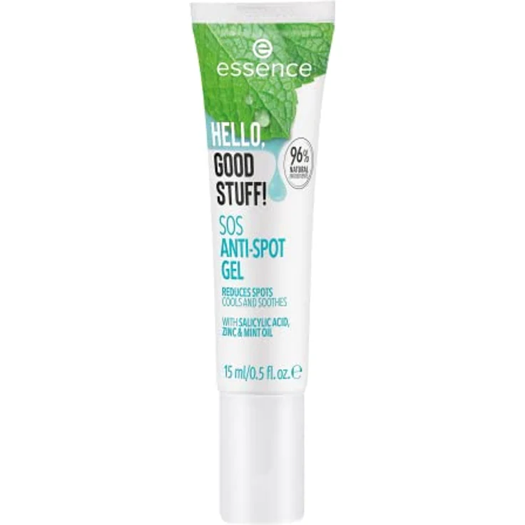 essence HELLO, GOOD STUFF! SOS ANTI-SPOT GEL, Gesichtsroller, transparent, für unreine Haut, Expressergebnis, pflegend, vegan, Mikroplastik Partikel frei, Nanopartikel frei (15ml) – Bild 4