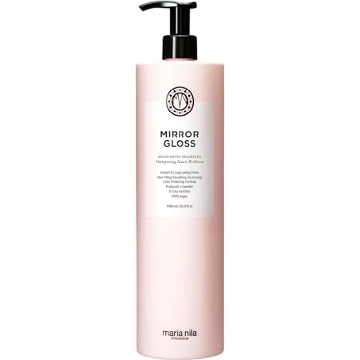 Maria Nila Mirror Gloss High Shine Shampoo 1000 ml, feuchtigkeitsspendend mit Chia-Peptiden für glänzendes Haar – Bild 1