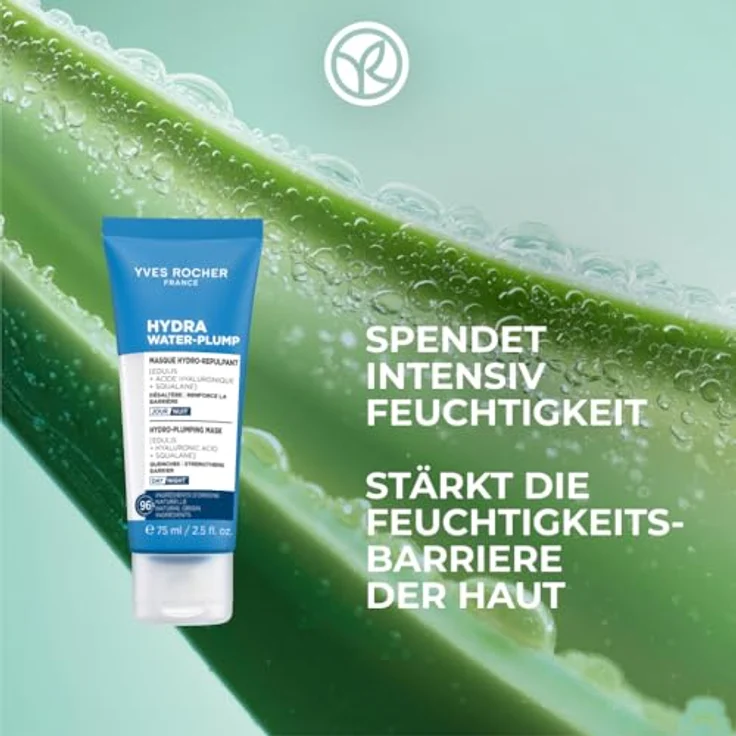 Yves Rocher Hydra Water-Plump Aufpolsternde Nachtmaske, intensiver Feuchtigkeitsspender mit Edulis, Hyaluronsäure & Squalan, 75 ml – Bild 2