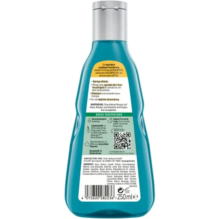 Guhl Men 3 in 1 Frische & Pflege Shampoo - Inhalt: 250 ml - Für Haar, Körper und Gesicht - Haartyp: normal – Bild 2