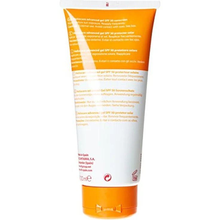 Heliocare Advanced Gel SPF50, Sonnencreme für den Körper, 200 ml, hochwirksamer Breitbandschutz gegen UVA- und UVB-Strahlen