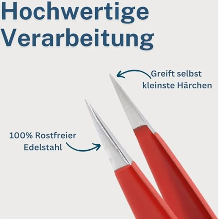 remos professional body care REMOS Splitterpinzette - Edelstahl [INOX] rostfrei 9.5 cm - feine Spitze, rot, für präzises Entfernen von Splintern und Dornen – Bild 4