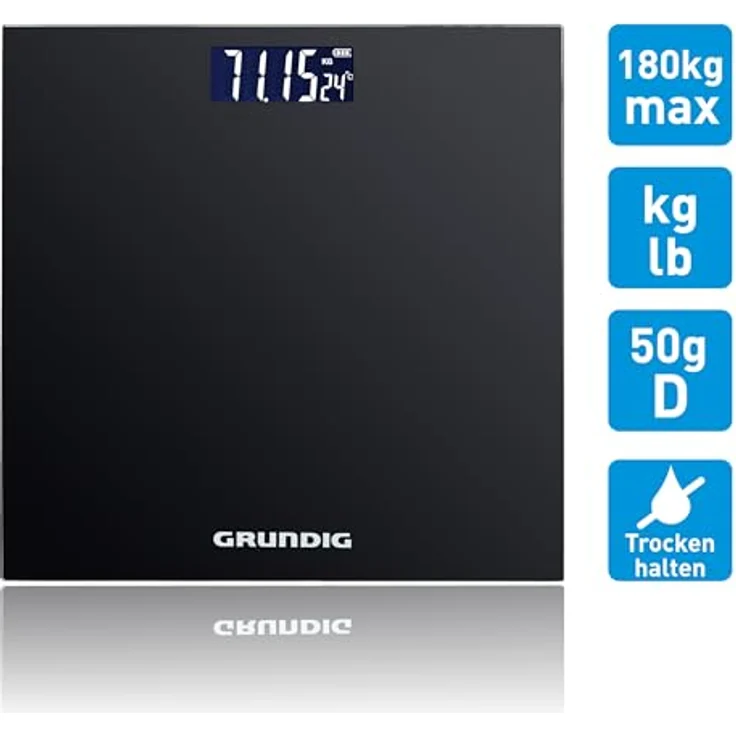 Grundig Personenwaage digital, schwarz – Bild 3