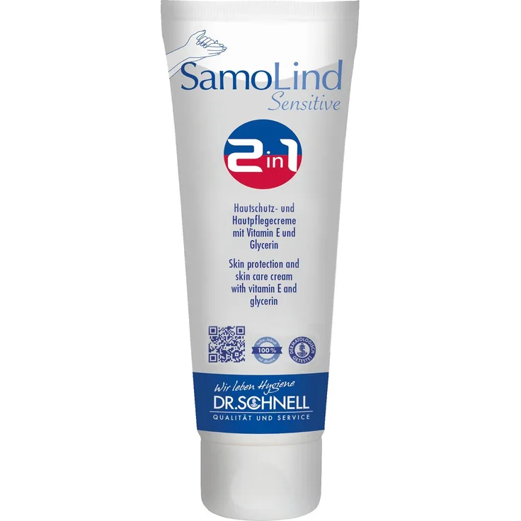 Dr. Schnell SamoLind Sensitive 2in1 Hautschutz- und Hautpflegecreme, frei von Duft- und Farbstoffen, 50ml