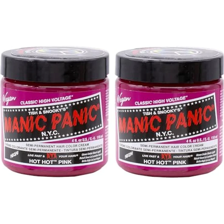 Manic Panic Hot Hot Pink Classic Creme, Vegan, Cruelty Free, Semi Permanent Hair Dye 2 x 118ml – Bild 1