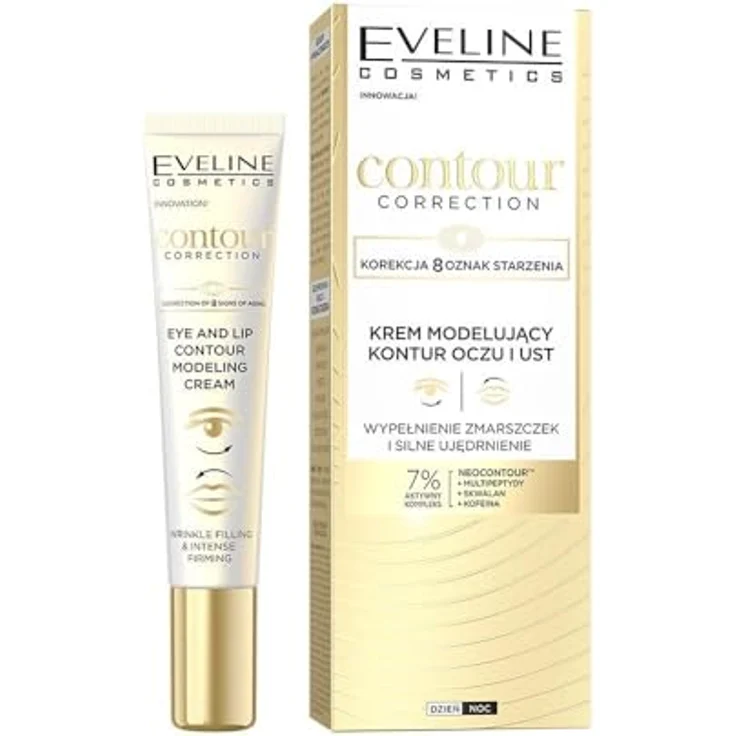 EVELINE COSMETICS NeoContour Faltenfüller und Straffende Creme mit Multi-Peptiden, Squalan & Koffein, Augenpflege zur Faltenreduktion und Hautstraffung – Bild 1
