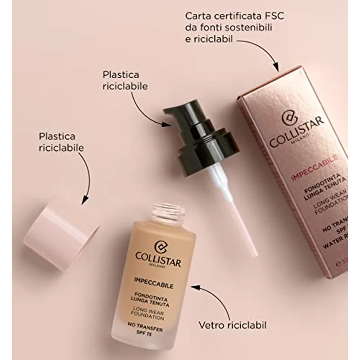 Collistar Unvermeidliche Foundation, lange haltbar, kein Transfer, SPF 15, sofortige Feuchtigkeit und bis zu 120 Stunden, natürliches mattes Finish, zweite Hautoptik, modulierbare Deckkraft, 30 ml – Bild 5