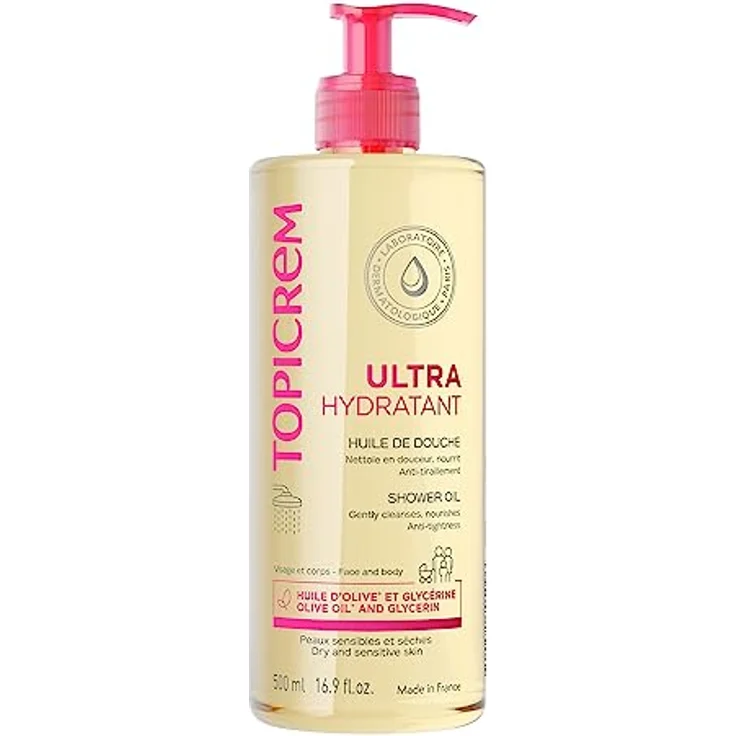 Topicrem UH BODY Shower Oil, feuchtigkeitsspendendes Reinigungsöl für trockene und empfindliche Haut, 500 ml – Bild 1
