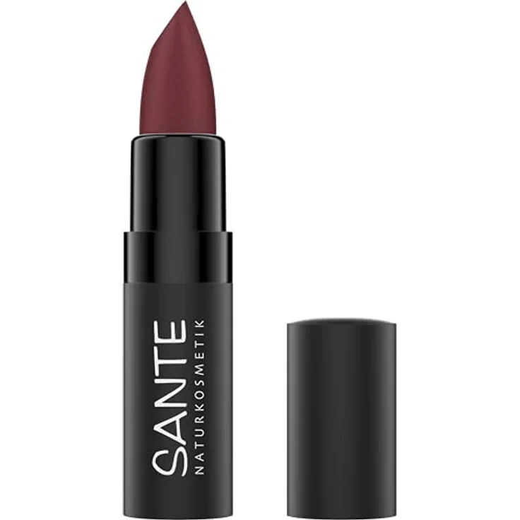SANTE Naturkosmetik Ultra Matt Lipstick 08 Vibrant Plum, pudrig-matter Lippenstift mit Squalan und Hyaluron, 4,55g – Bild 1