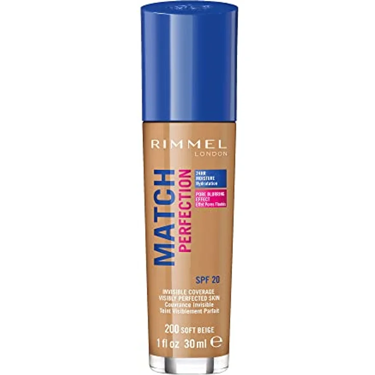 Rimmel London Match Perfection Foundation 30 ml, SPF20, 24h Feuchtigkeit, Vitamin E – Bild 1