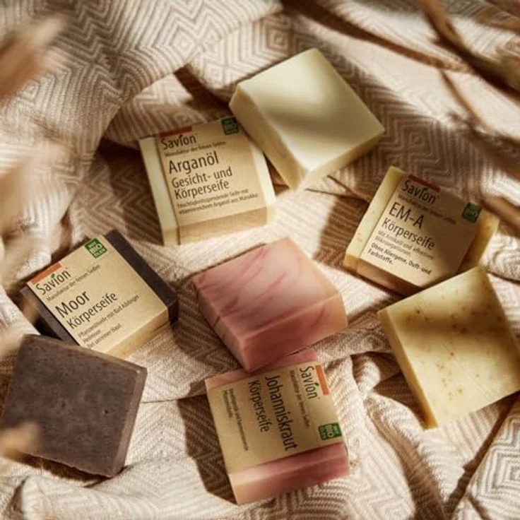 Savion EM-A Körperseife, mit effektiven Mikroorganismen, für Allergiker, ohne Duftstoffe, Vegan & Palmölfrei, Tierversuchsfrei, 80g Ideal bei Juckreiz und Hautreizungen. Made in Germany – Bild 5