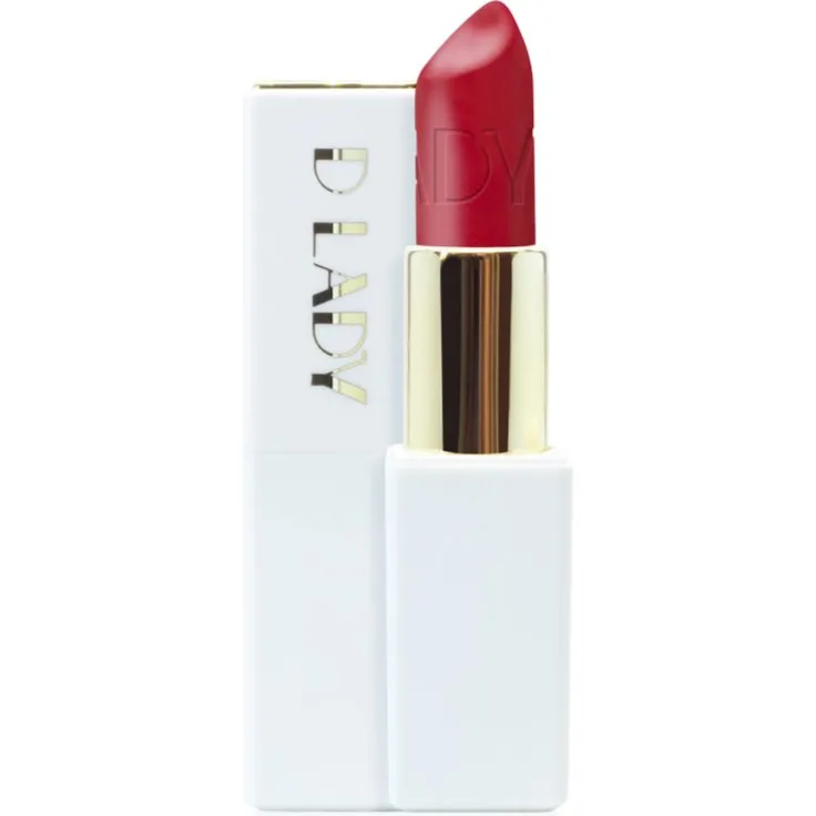 Dermacol D Lady cremiger Lippenstift Farbton 10 Lady Flame, Satin-Finish, 4.4 g, hochpigmentiert und feuchtigkeitsspendend