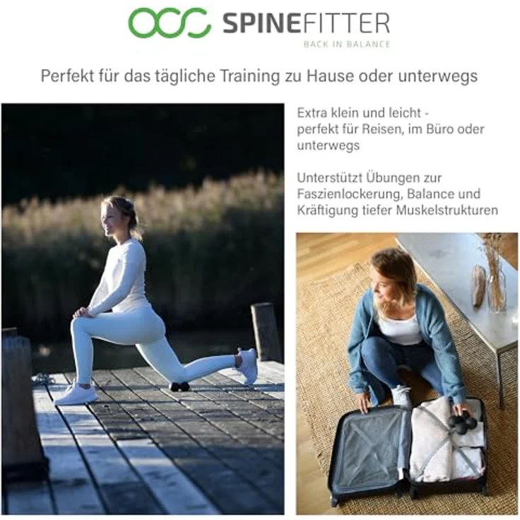 Sissel Spinefitter Extension Kit, Massagegerät zur Wirbelsäulenmobilisation, anthrazit, verlängerbar um 12 cm, ideal für Nutzer über 180 cm – Bild 4