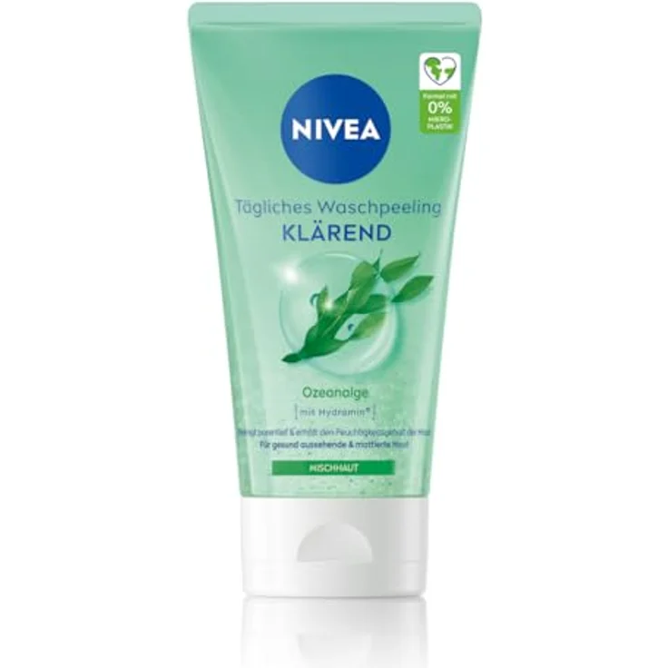 NIVEA Tägliches Wasch-Peeling, Peeling ohne Mikroplastik für eine porentiefe Gesichtsreinigung, mattierendes Gesichtspeeling reduziert Hautunreinheiten und pflegt die Haut (150 ml) – Bild 1