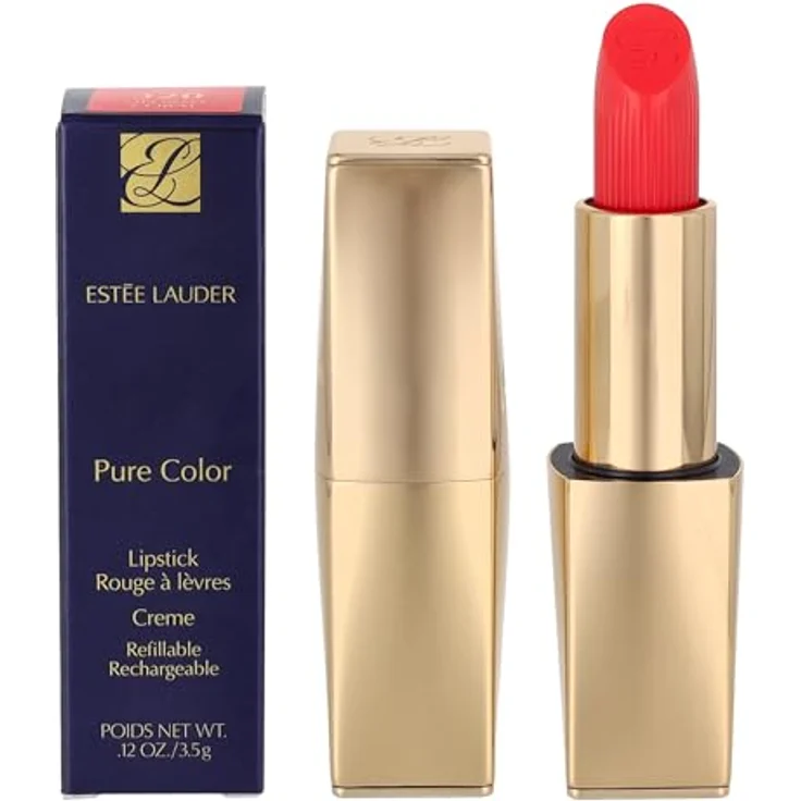 Estée Lauder Pure Color Creme Lipstick 320 Defiant Coral, langanhaltender Lippenstift mit intensivem Creme-Finish, 3,5 g – Bild 2