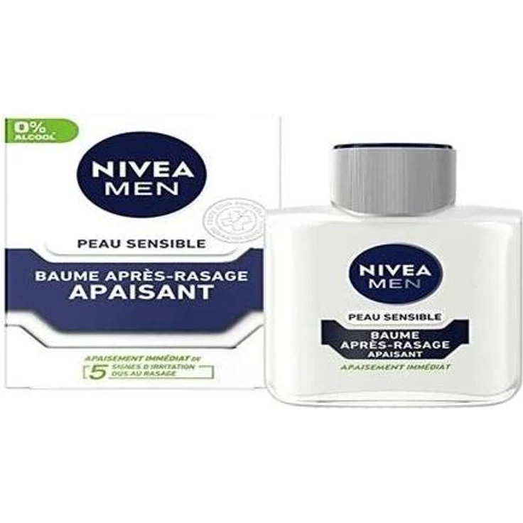NIVEA MEN Sensitive Skin Aftershave Balm 100ml, Angereichert mit Kamille & Hamamelis zur Beruhigung gereizter Haut