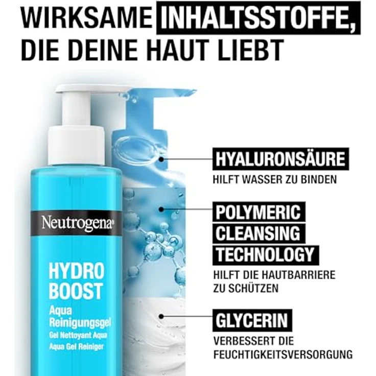 Neutrogena Hydro Boost Hydro Boost Aqua Reinigungsgel Gesichtsreinigungsgel 200 ml mit reinigender Wirkung – Bild 3