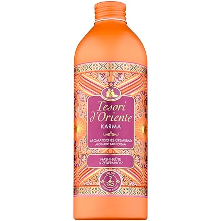 Tesori d'Oriente Cremebad 'Karma', aromatisches Schaumbad mit Nashi-Blüte & Zedernholz, 500 ml, Wellness-Ritual für Körper & Sinne