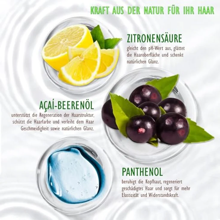 P-Beauty Naturkosmetik Haarmaske mit Acai Öl, 250ml - Intensive Haarkur für Repair & Regeneration, Bio & Vegan, Farbschutz & Anti Aging Pflege für trockenes, coloriertes Haar - 3er Pack (750ml) – Bild 4